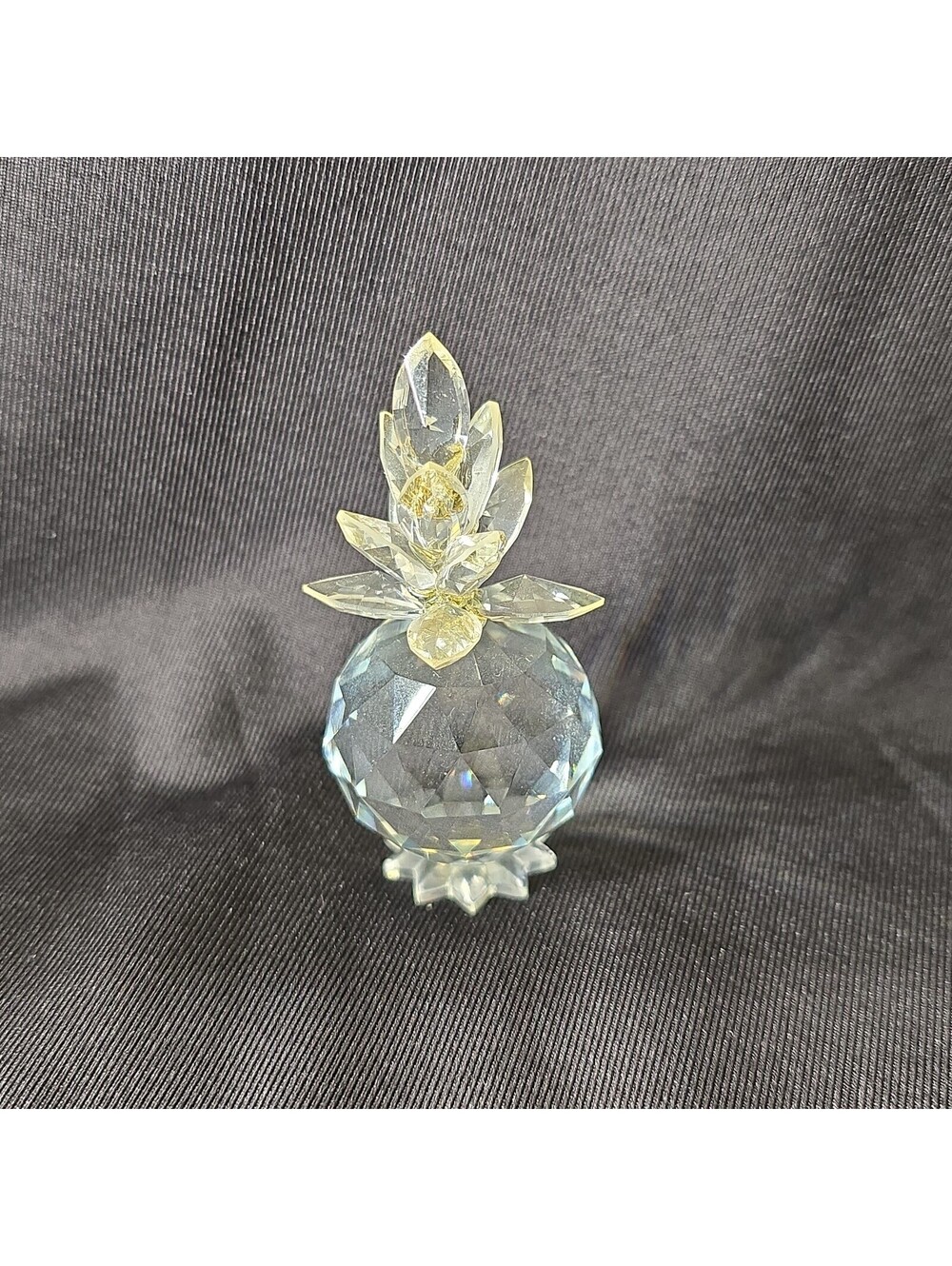 Vintage Swarovski Crystal Miniature Pineapple Figurine 2.5” With Gold Accents